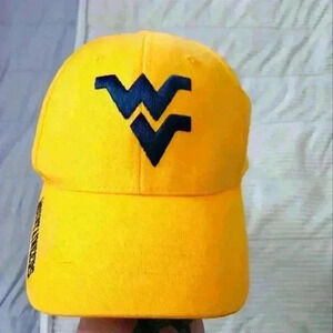 WV Mountaineers college Baseball Cap.  Gold & Navy Blue.